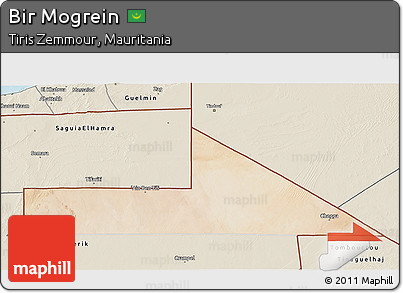 Satellite 3D Map of Bir Mogrein, shaded relief outside