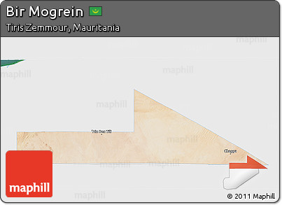 Satellite 3D Map of Bir Mogrein, single color outside