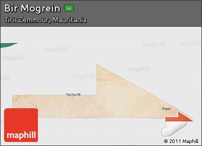 Satellite 3D Map of Bir Mogrein, single color outside