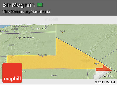 Savanna Style 3D Map of Bir Mogrein