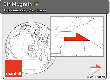 Blank Location Map of Bir Mogrein