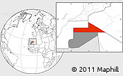 Blank Location Map of Bir Mogrein, highlighted country, highlighted parent region