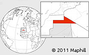 Blank Location Map of Bir Mogrein, highlighted country