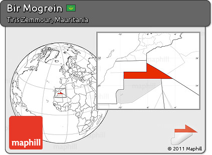 Blank Location Map of Bir Mogrein, highlighted parent region