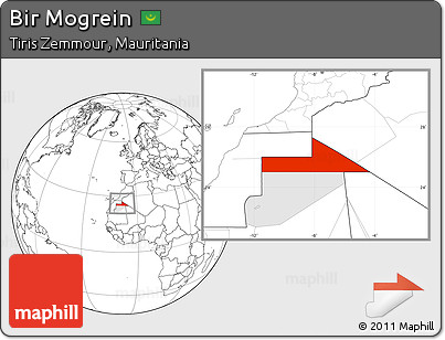 Blank Location Map of Bir Mogrein, highlighted parent region