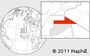 Blank Location Map of Bir Mogrein, highlighted parent region