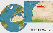 Satellite Location Map of Bir Mogrein, within the entire country