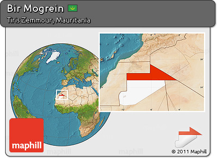 Satellite Location Map of Bir Mogrein, highlighted parent region