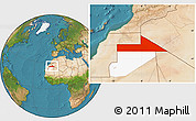 Satellite Location Map of Bir Mogrein, highlighted parent region