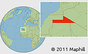 Savanna Style Location Map of Bir Mogrein