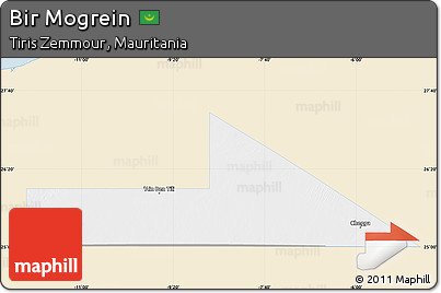 Classic Style Map of Bir Mogrein, single color outside