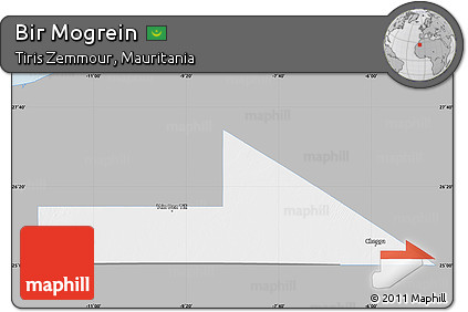 Gray Map of Bir Mogrein, single color outside