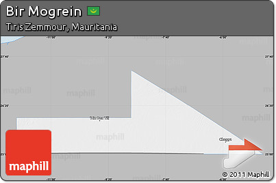 Gray Map of Bir Mogrein, single color outside