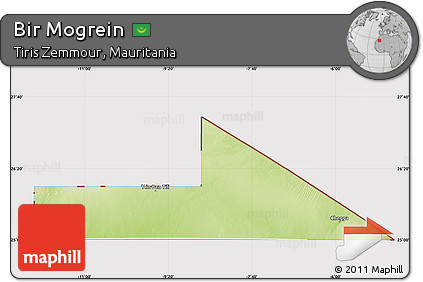 Physical Map of Bir Mogrein, cropped outside