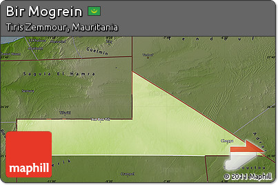 Physical Map of Bir Mogrein, darken