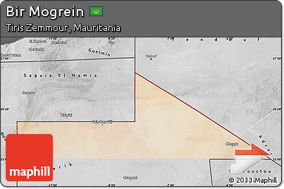 Satellite Map of Bir Mogrein, desaturated