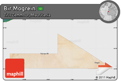 Satellite Map of Bir Mogrein, single color outside