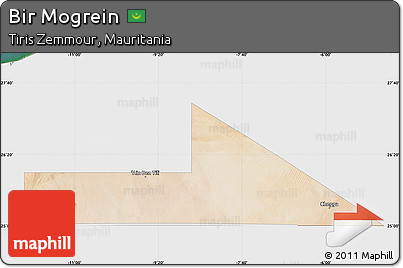 Satellite Map of Bir Mogrein, single color outside