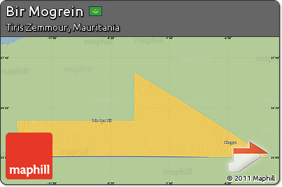 Savanna Style Map of Bir Mogrein, single color outside