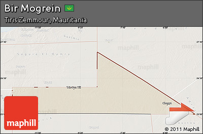 Shaded Relief Map of Bir Mogrein, lighten