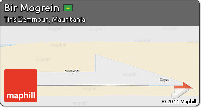 Classic Style Panoramic Map of Bir Mogrein, single color outside