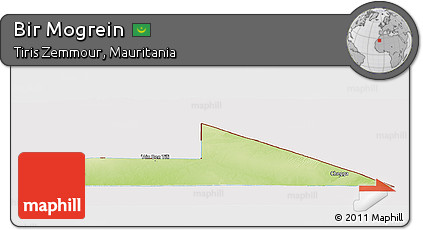 Physical Panoramic Map of Bir Mogrein, cropped outside