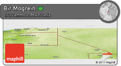 Physical Panoramic Map of Bir Mogrein