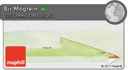 Physical Panoramic Map of Bir Mogrein, lighten
