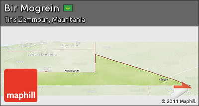 Physical Panoramic Map of Bir Mogrein, lighten