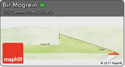 Physical Panoramic Map of Bir Mogrein, lighten