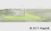 Physical Panoramic Map of Bir Mogrein, semi-desaturated