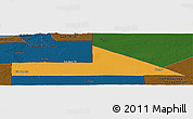 Political Panoramic Map of Bir Mogrein, darken