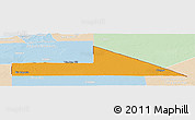 Political Panoramic Map of Bir Mogrein, lighten
