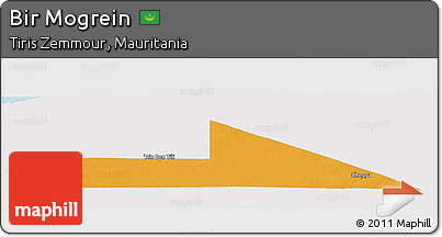 Political Panoramic Map of Bir Mogrein, single color outside