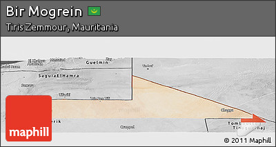 Satellite Panoramic Map of Bir Mogrein, desaturated