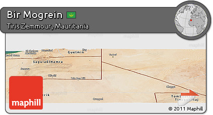 Satellite Panoramic Map of Bir Mogrein