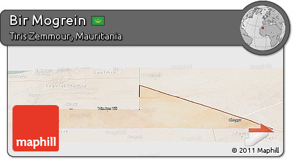 Satellite Panoramic Map of Bir Mogrein, lighten