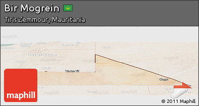 Satellite Panoramic Map of Bir Mogrein, lighten