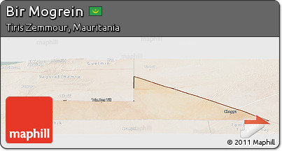 Satellite Panoramic Map of Bir Mogrein, lighten
