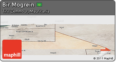 Satellite Panoramic Map of Bir Mogrein, semi-desaturated