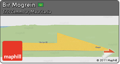 Savanna Style Panoramic Map of Bir Mogrein, single color outside