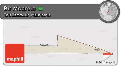 Shaded Relief Panoramic Map of Bir Mogrein, cropped outside