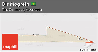 Shaded Relief Panoramic Map of Bir Mogrein, cropped outside