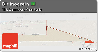 Shaded Relief Panoramic Map of Bir Mogrein, lighten