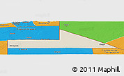 Shaded Relief Panoramic Map of Bir Mogrein, political outside
