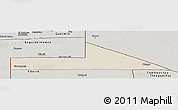 Shaded Relief Panoramic Map of Bir Mogrein, semi-desaturated