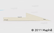 Shaded Relief Panoramic Map of Bir Mogrein, single color outside
