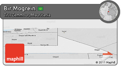 Silver Style Panoramic Map of Bir Mogrein