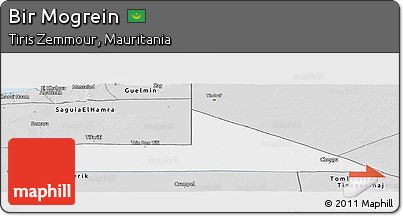 Silver Style Panoramic Map of Bir Mogrein