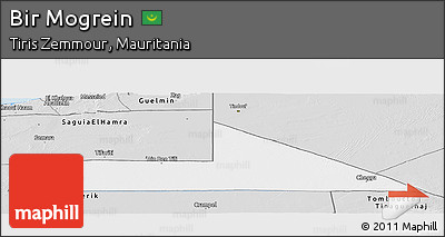 Silver Style Panoramic Map of Bir Mogrein